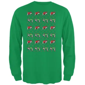 8 Bit Xmas Cat Ugly Sweater Irish Green Adult Long Sleeve T-Shirt