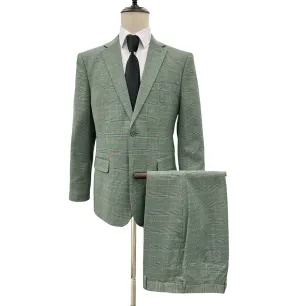 Angelo Rossi Windowpane Modern Fit Suit - Green