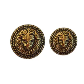 Antique Golden Lion Metal Coat Buttons