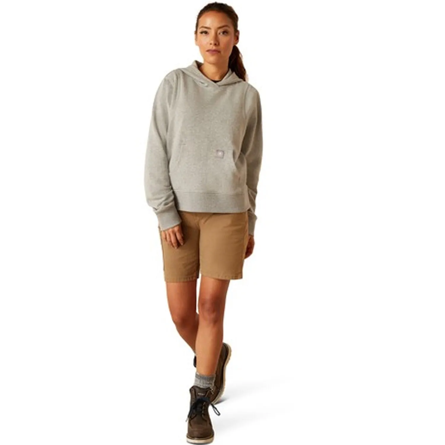 Ariat Women's Rebar Lightweight Cropped Logo Sleeve Hoodie