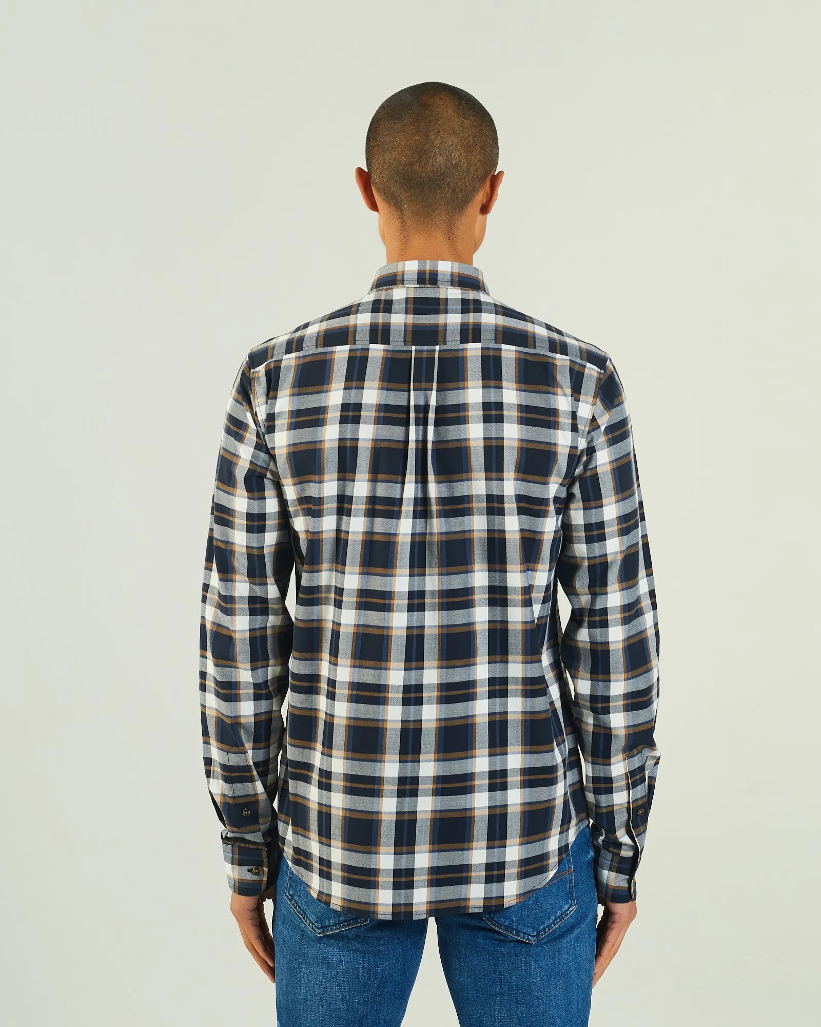 Booker Ls Shirt Navy Check