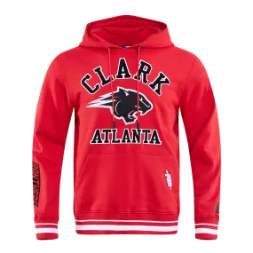 CLARK ATLANTA UNIVERSITY CLASSIC MEN'S STACKED LOGO PO HOODIE (RED)