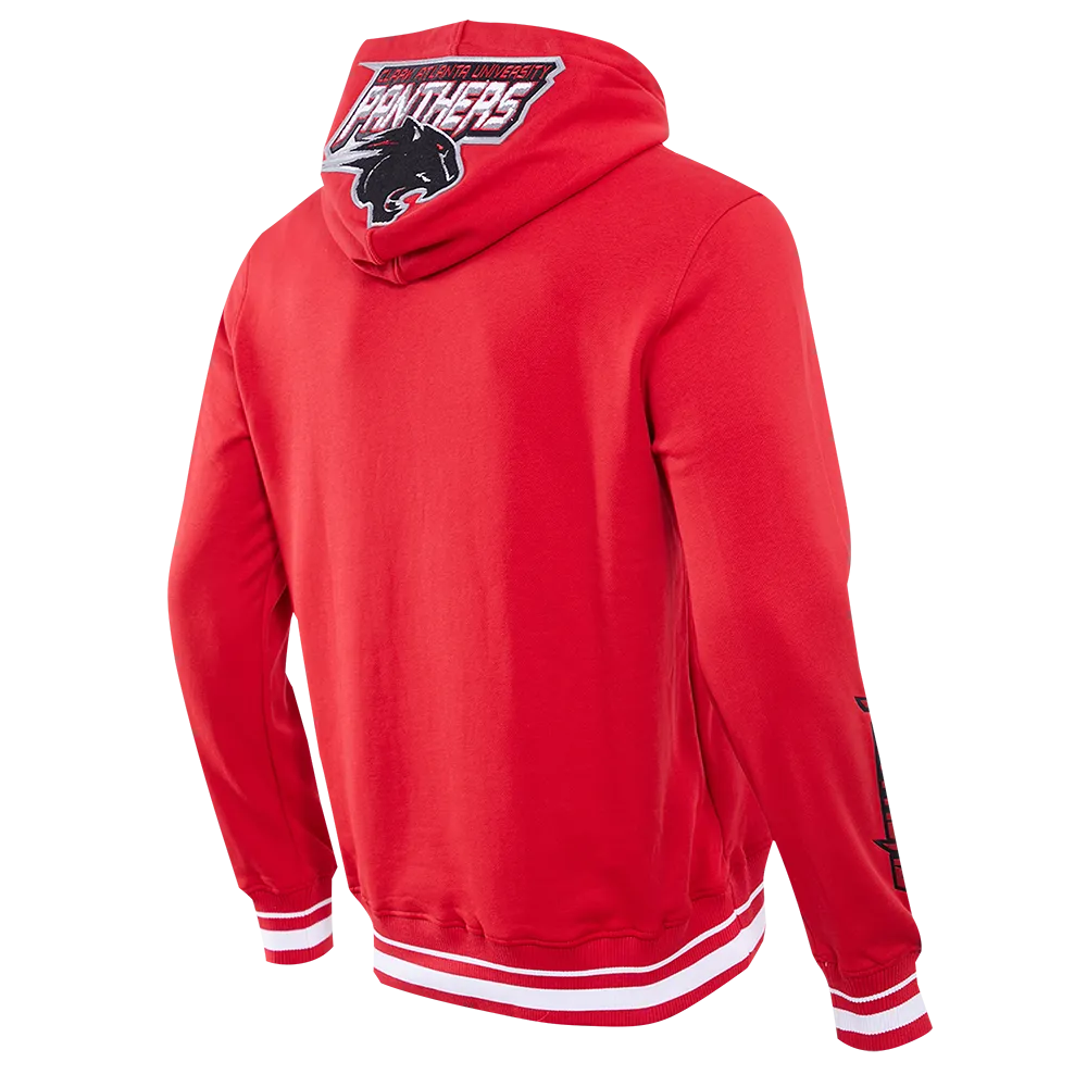 CLARK ATLANTA UNIVERSITY CLASSIC MEN'S STACKED LOGO PO HOODIE (RED)