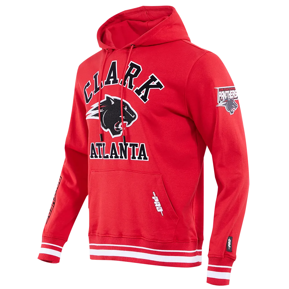 CLARK ATLANTA UNIVERSITY CLASSIC MEN'S STACKED LOGO PO HOODIE (RED)