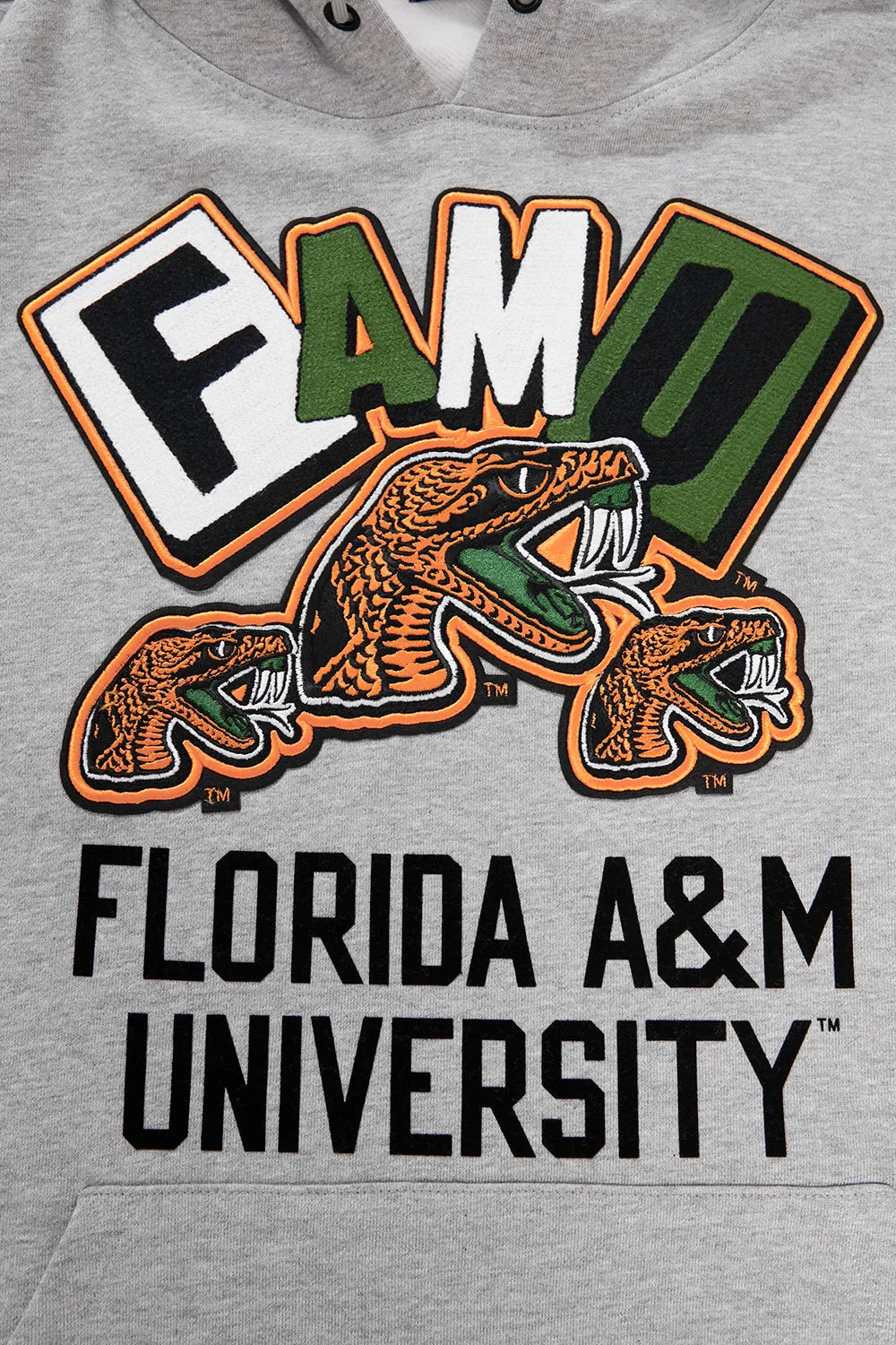 FLORIDA A&M UNIVERSITY HOMECOMING MEN'S RIB PO HOODIE (HEATHER GREY/GREEN)