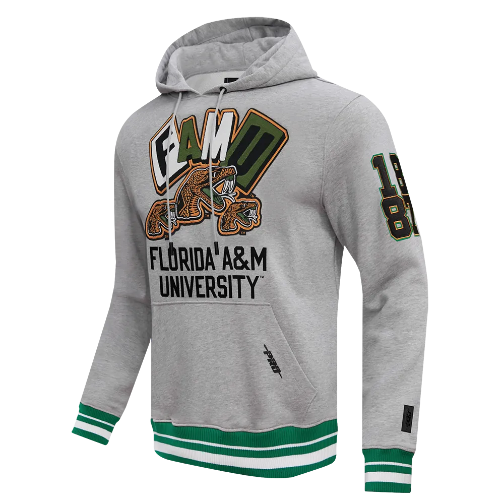 FLORIDA A&M UNIVERSITY HOMECOMING MEN'S RIB PO HOODIE (HEATHER GREY/GREEN)