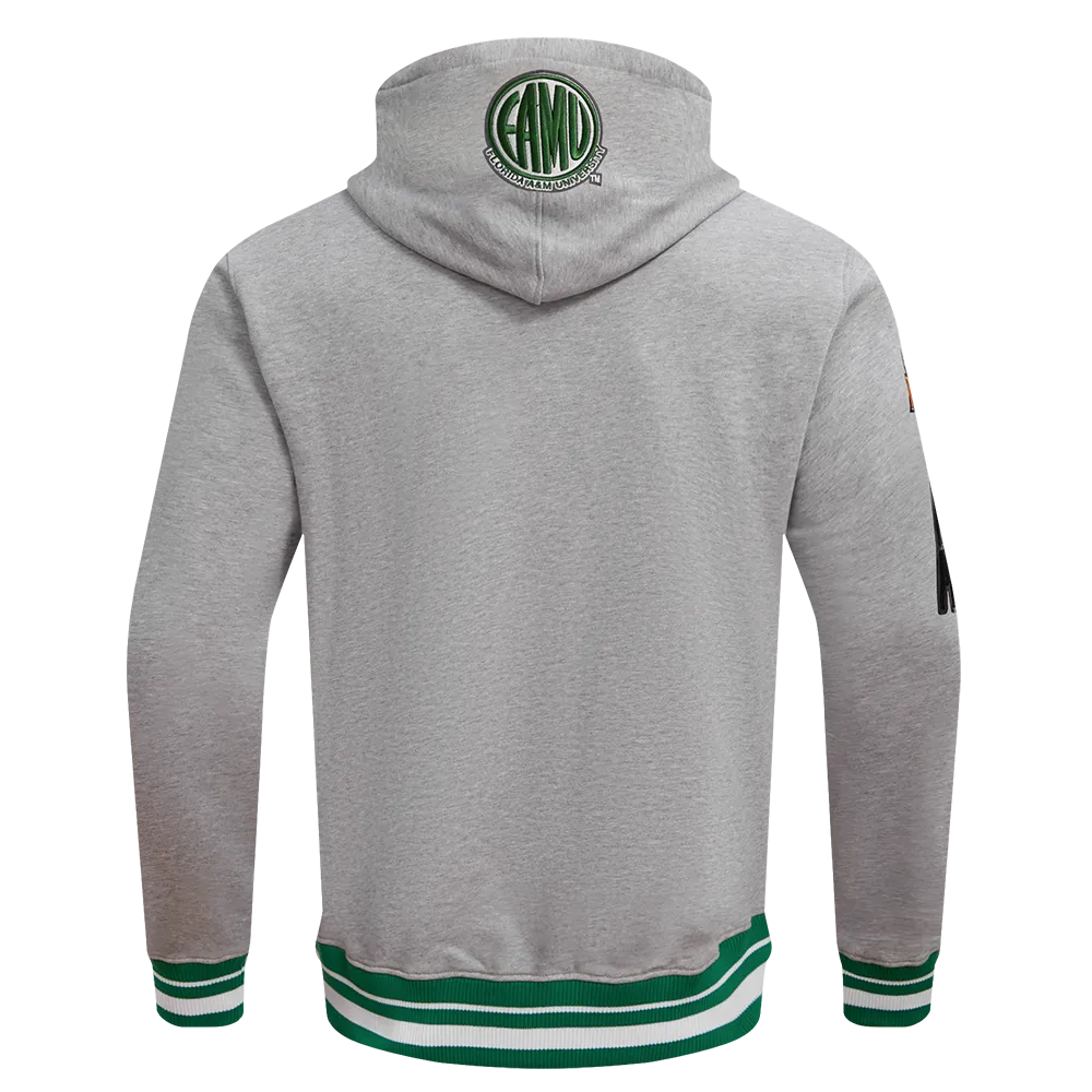 FLORIDA A&M UNIVERSITY HOMECOMING MEN'S RIB PO HOODIE (HEATHER GREY/GREEN)