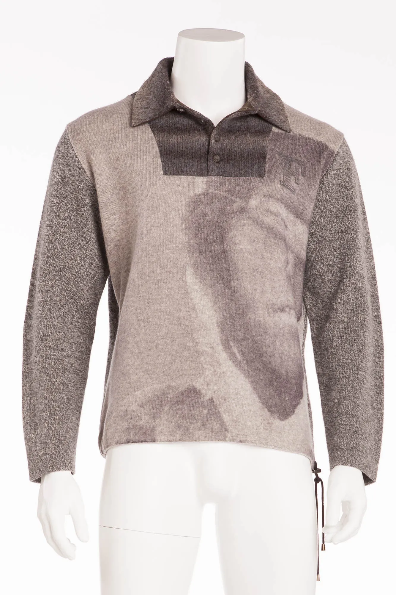 Gianfranco Ferre - Gray Sweater with Collar and Buttons - IT 48