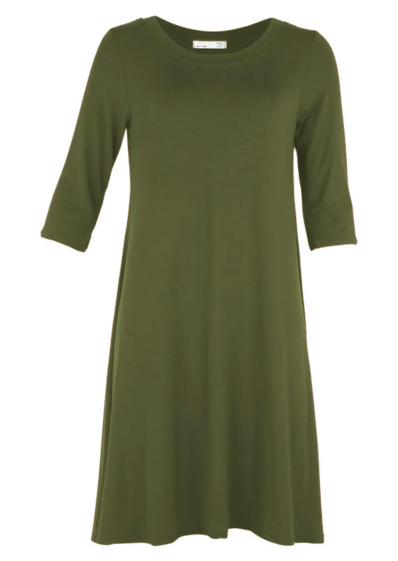 Half Sleeve Jersey Dress Olive