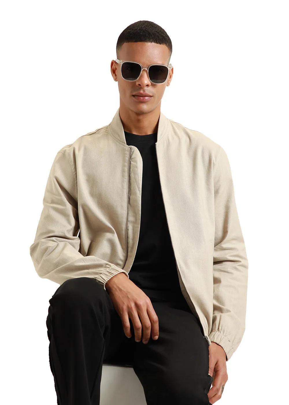 Hazelwood Bomber Linen Jacket