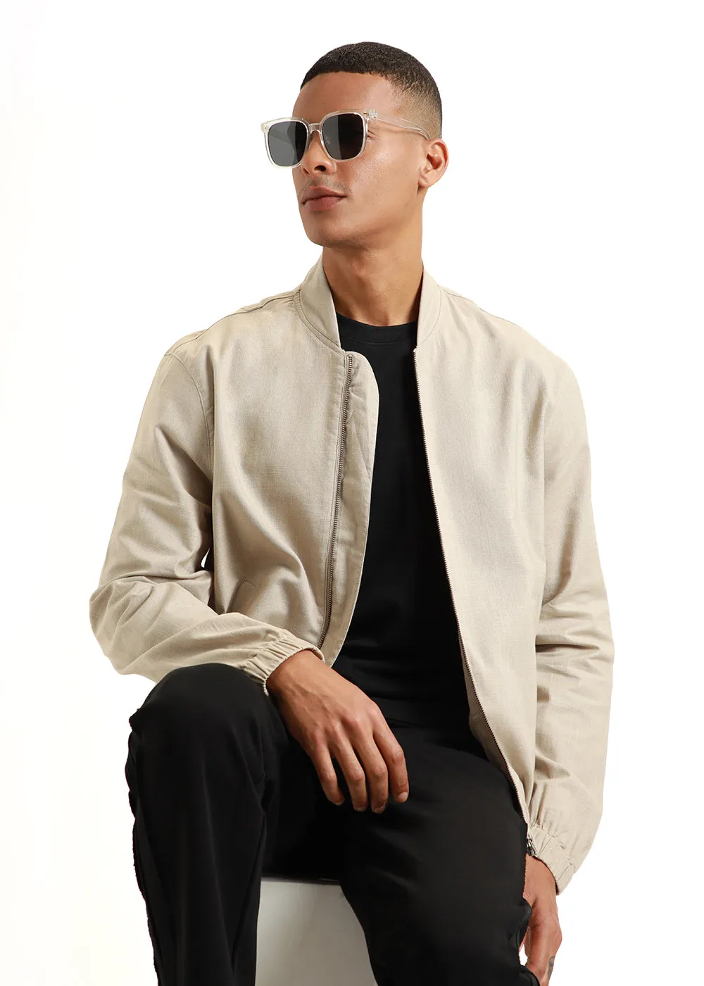 Hazelwood Bomber Linen Jacket