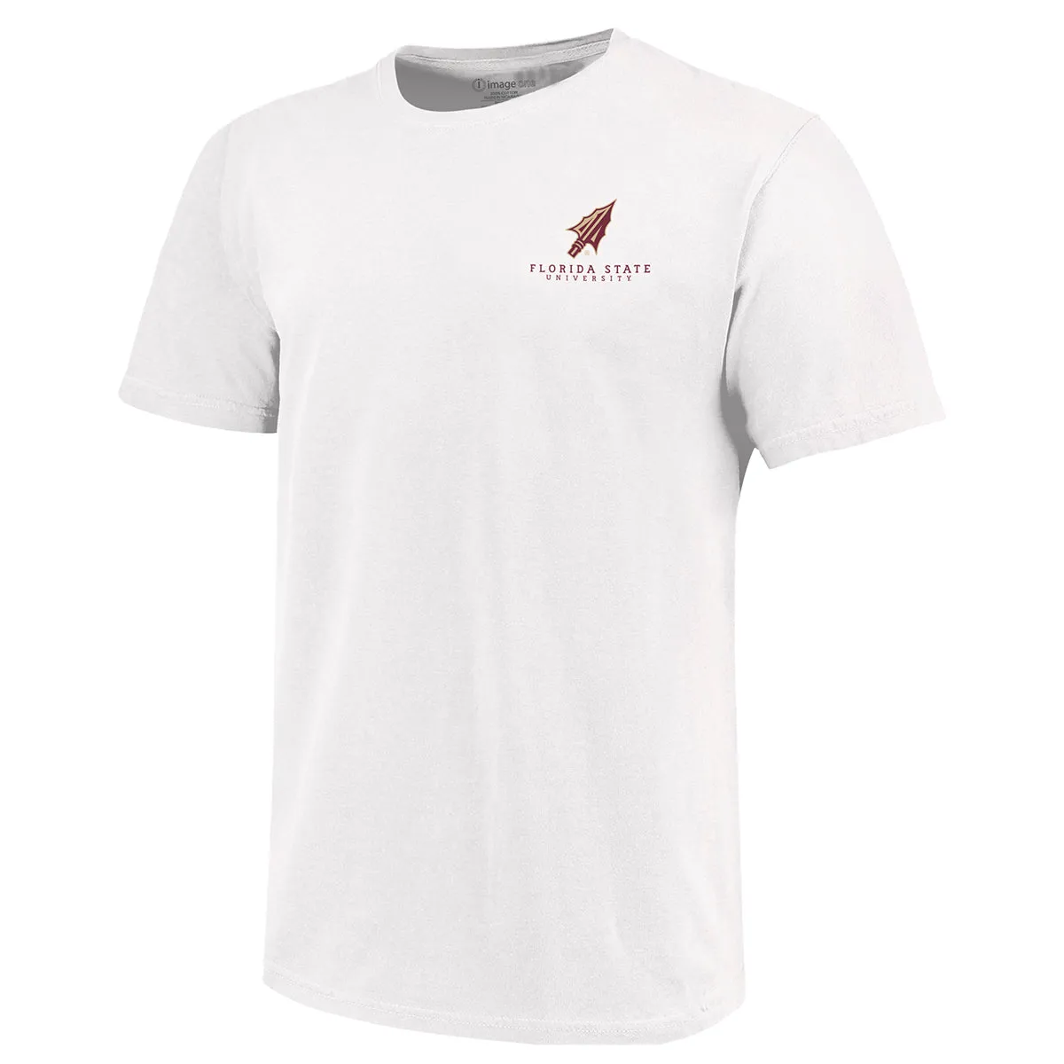 Image One Men's Florida State University Arrowhead Flag Design Short Sleeve T-shirt - White