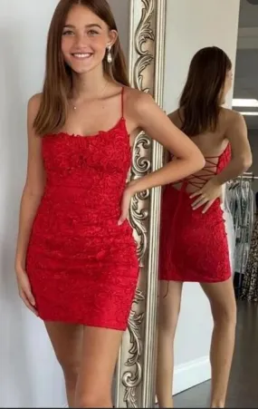 Lace Homecoming Dresses,Short Prom Dresses,BP734