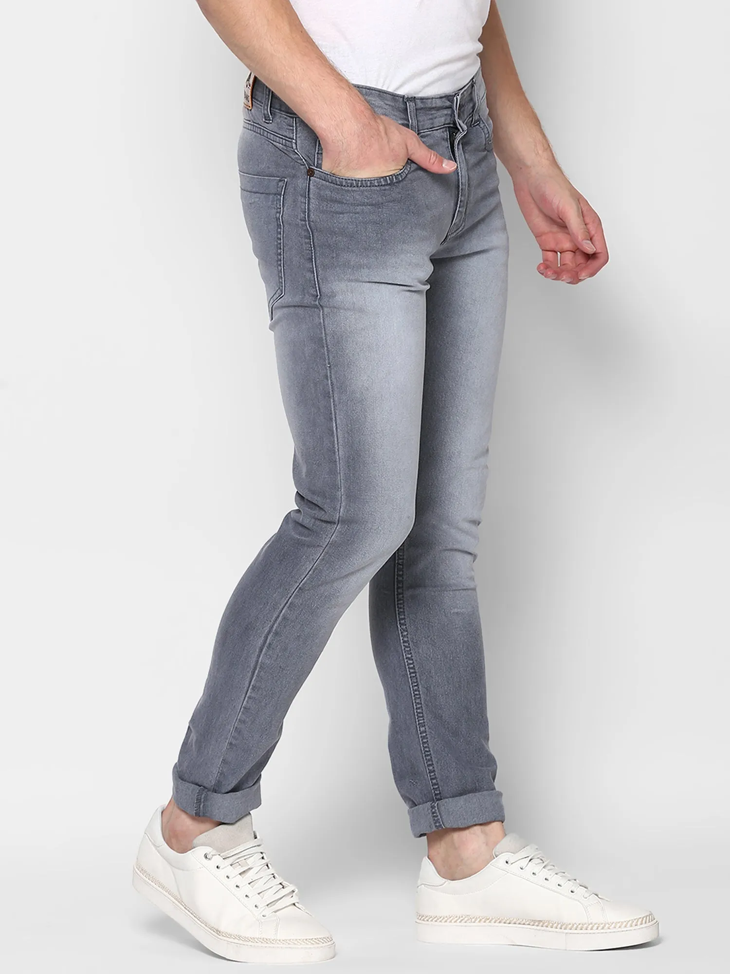 Men's Grey Slim Fit Jeans Stretchable