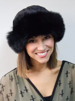 Mink Fur Hat with Fox Fur Trim