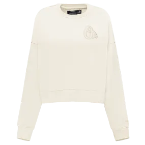 MLB BALTIMORE ORIOLES NEUTRAL WOMEN'S CREWNECK (EGGSHELL)