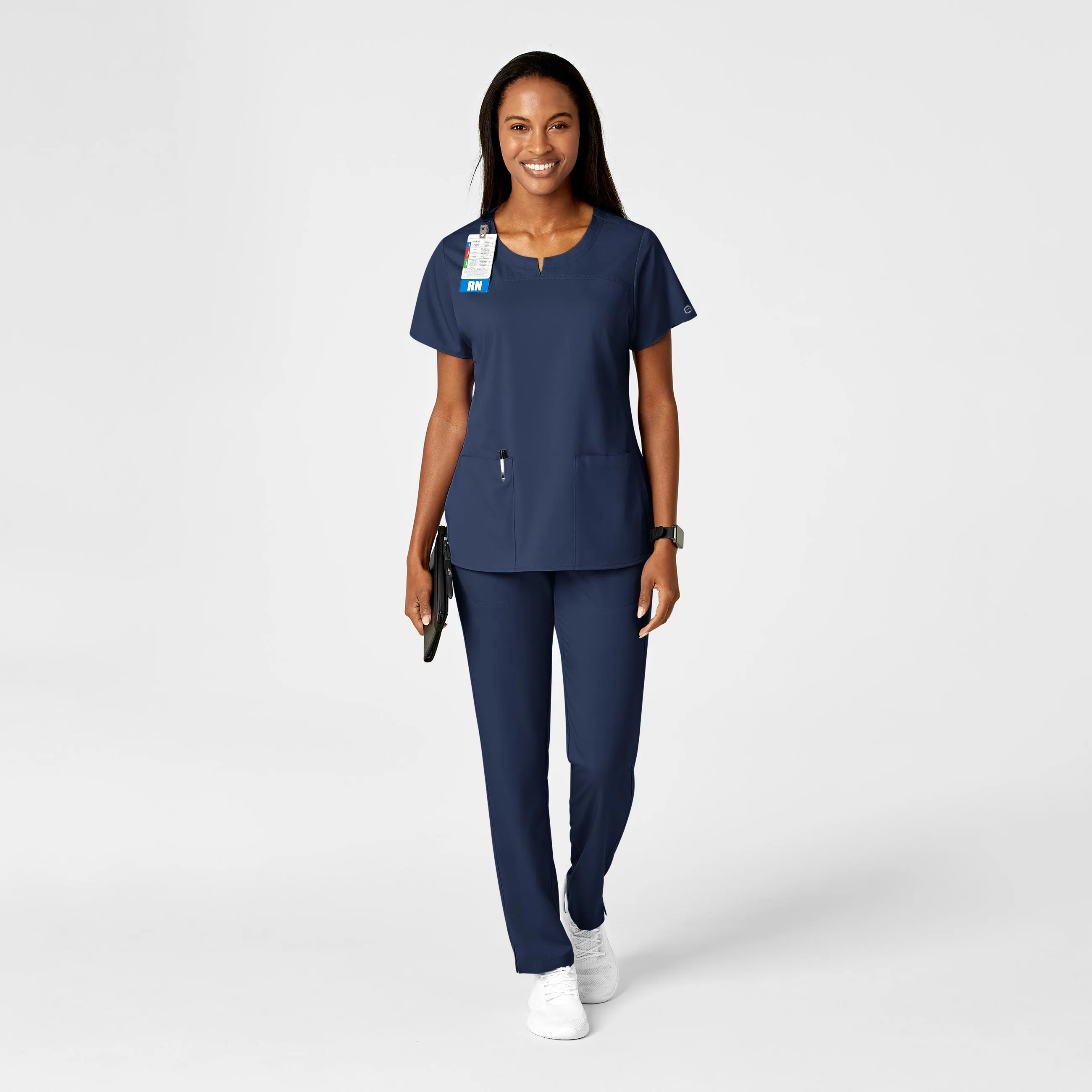 PRO Women's Knit Waist Cargo Scrub Pant - Navy