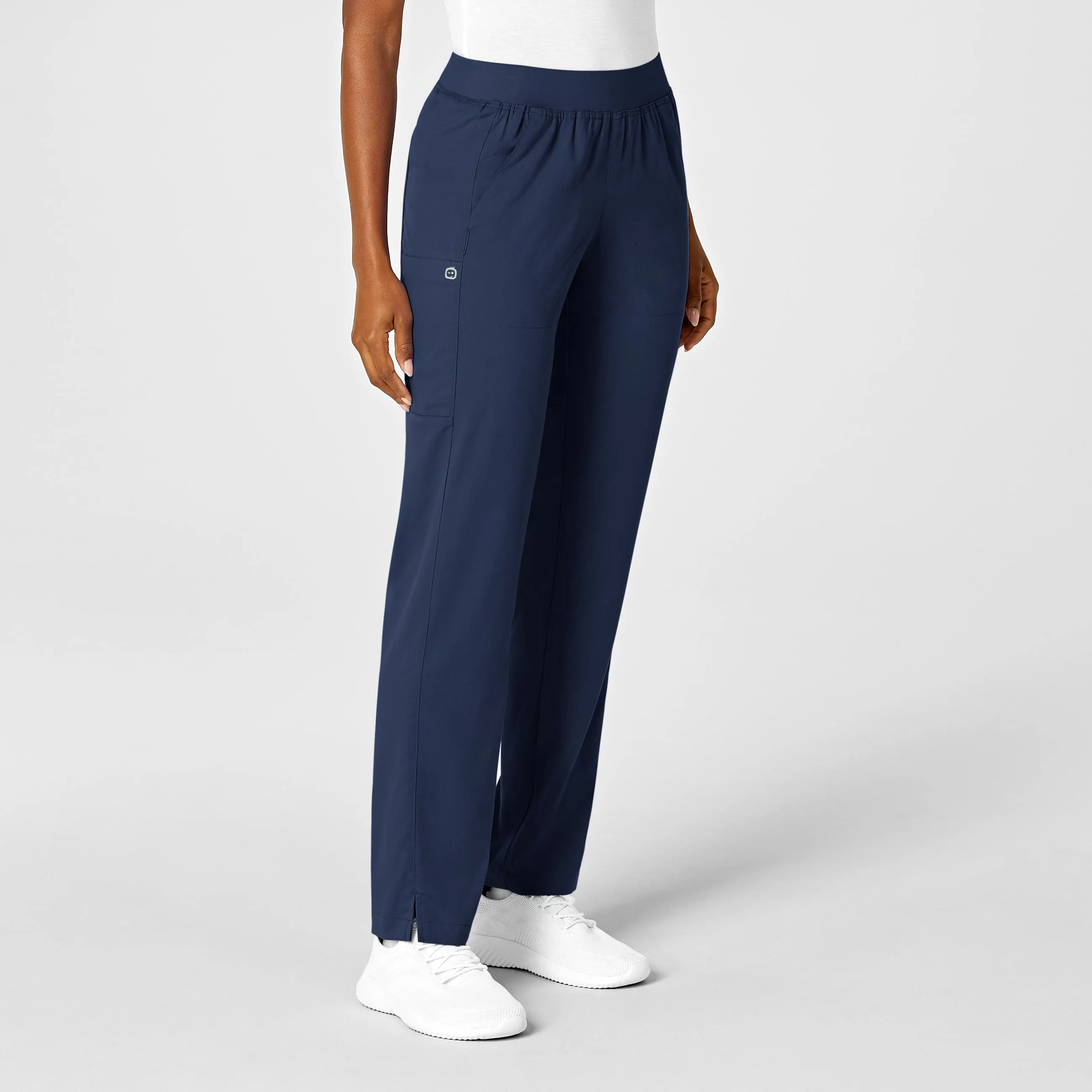 PRO Women's Knit Waist Cargo Scrub Pant - Navy