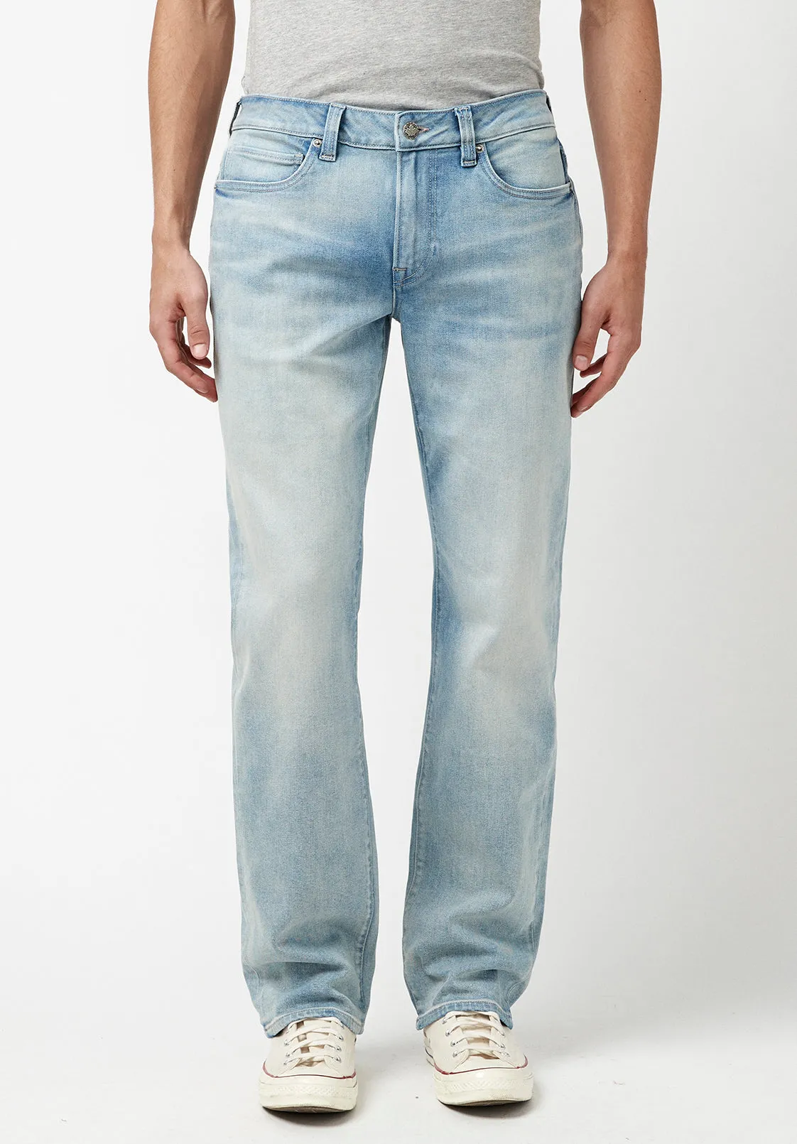 Relaxed Straight Driven Men's Jeans in Bleached Blue - BM22883